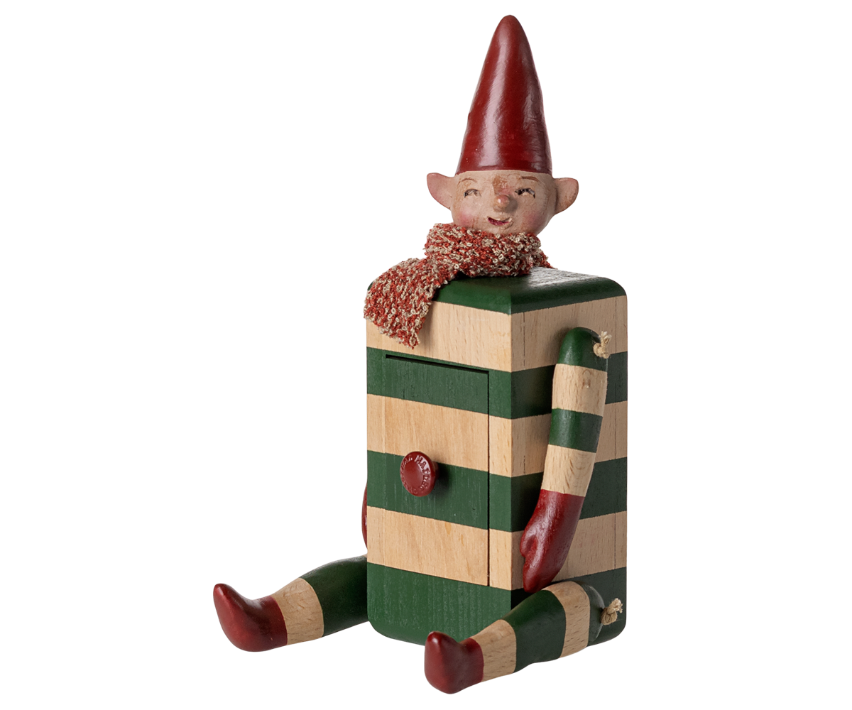 Maileg - Grøn Elf nisse m/ skuffe