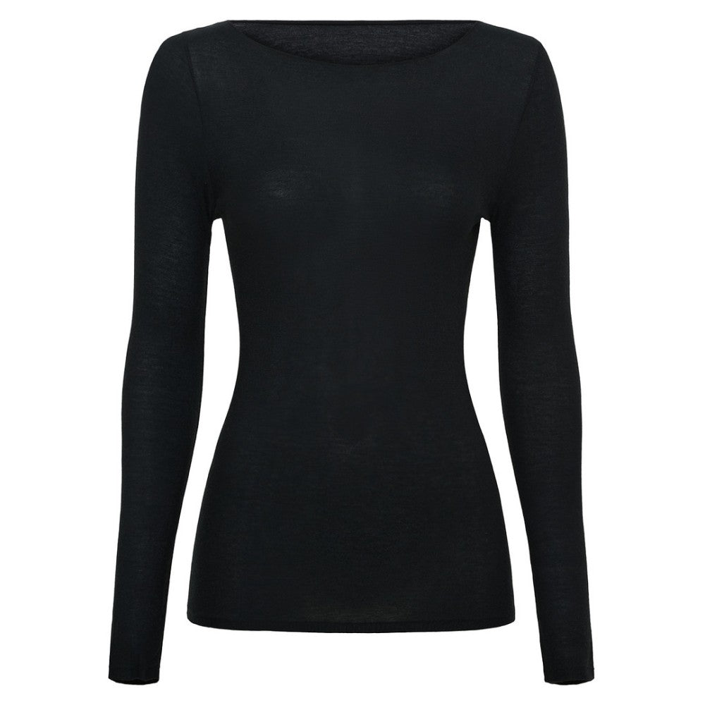 Tim & Simonsen - Sort tynd bluse med cashmere