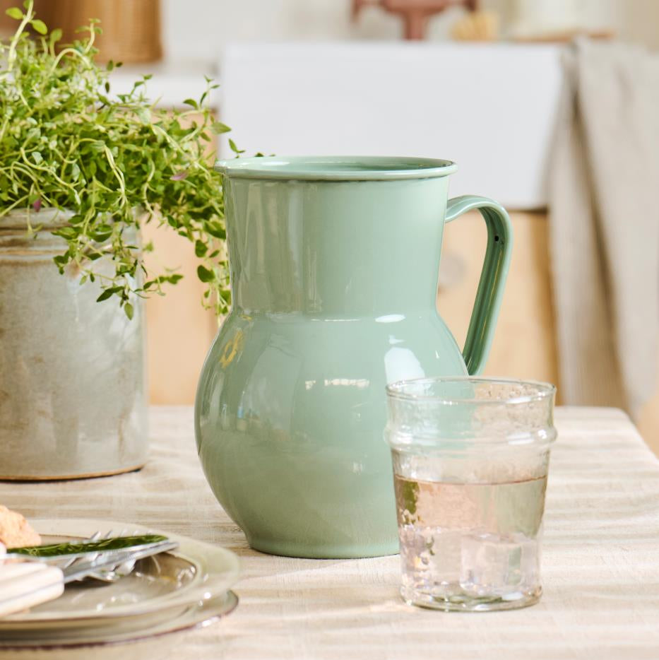 Grøn Emalje kande / vase fra Ib Laursen