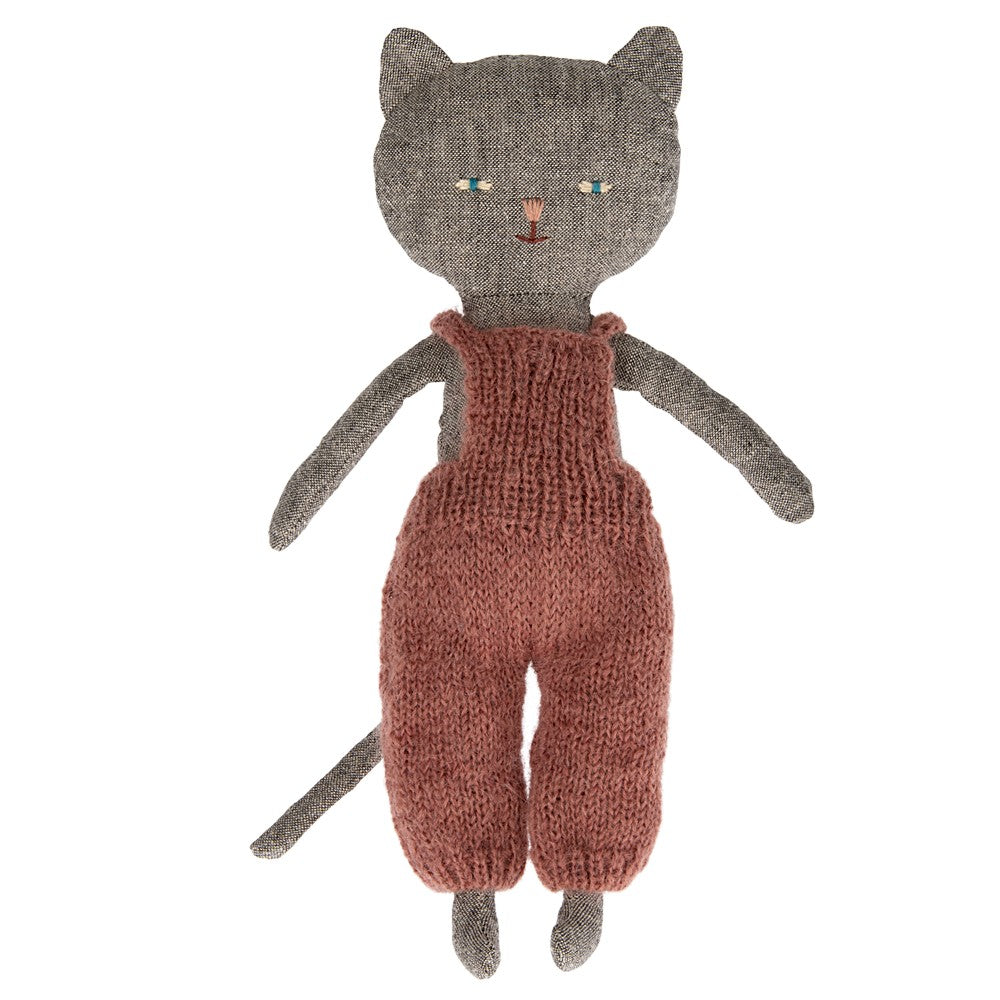 Maileg - Grå killing m/ strik overalls