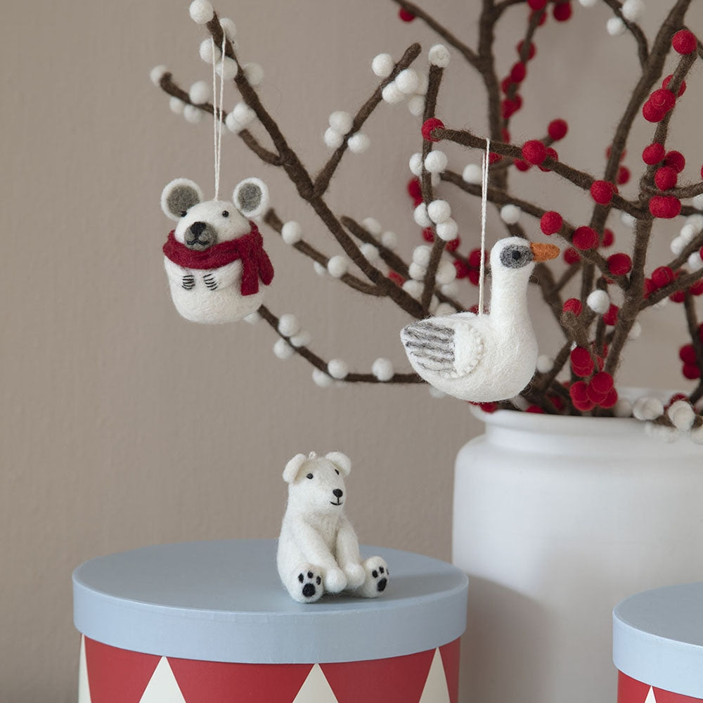 Gry & Sif - Filt gren m/ røde bær