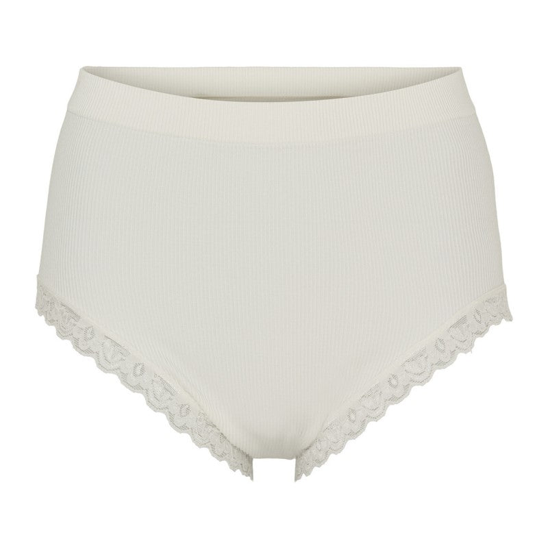 Feline rib midi trusse m/ blonde - Ivory