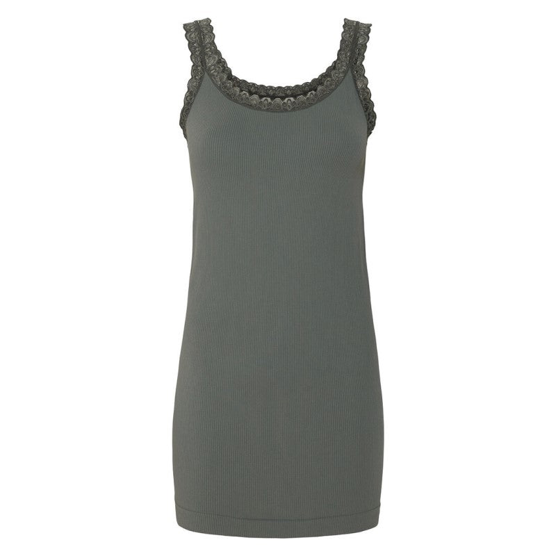 Frida rib top plus model m/blonde - olive