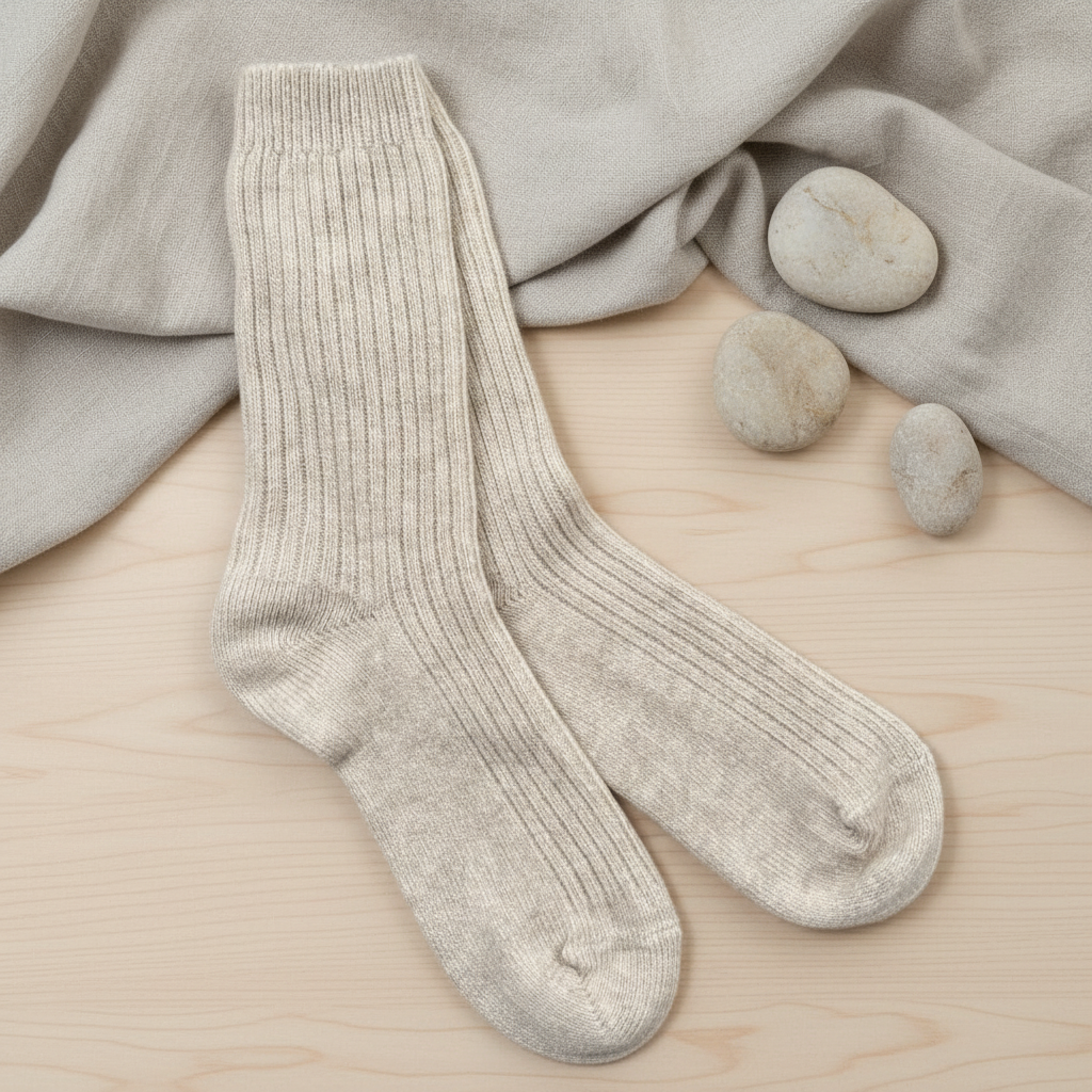 Gorridsen Design - Rib Uld strømper Ecru