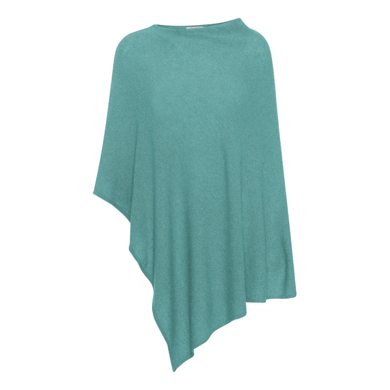 Aqua uld poncho fra Gorridsen Design