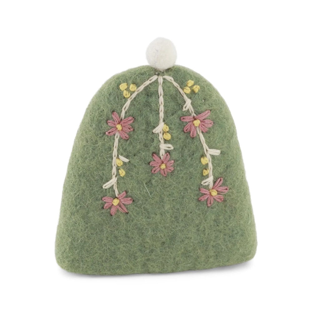 Gry & Sif - Æggevarmer Grøn m/ broderi