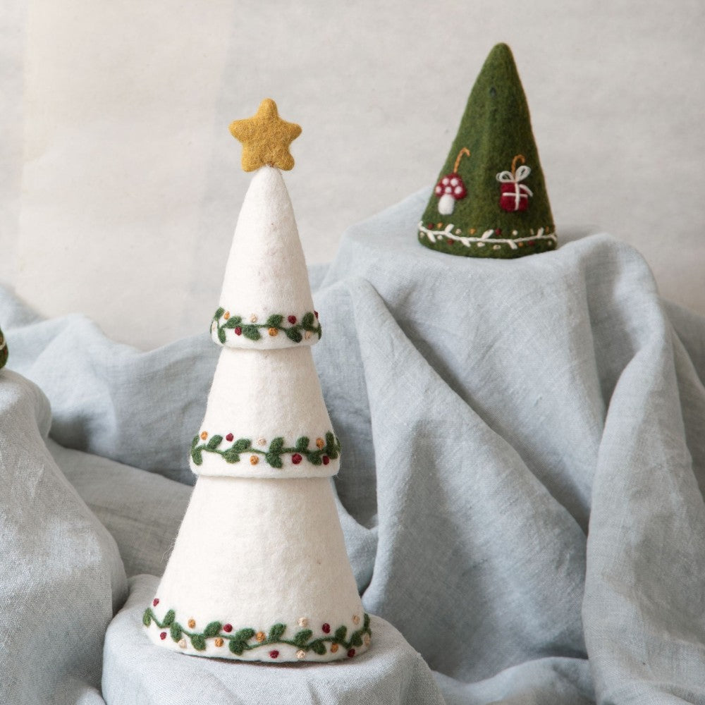 Gry & Sif - Creme juletræ m/ broderi