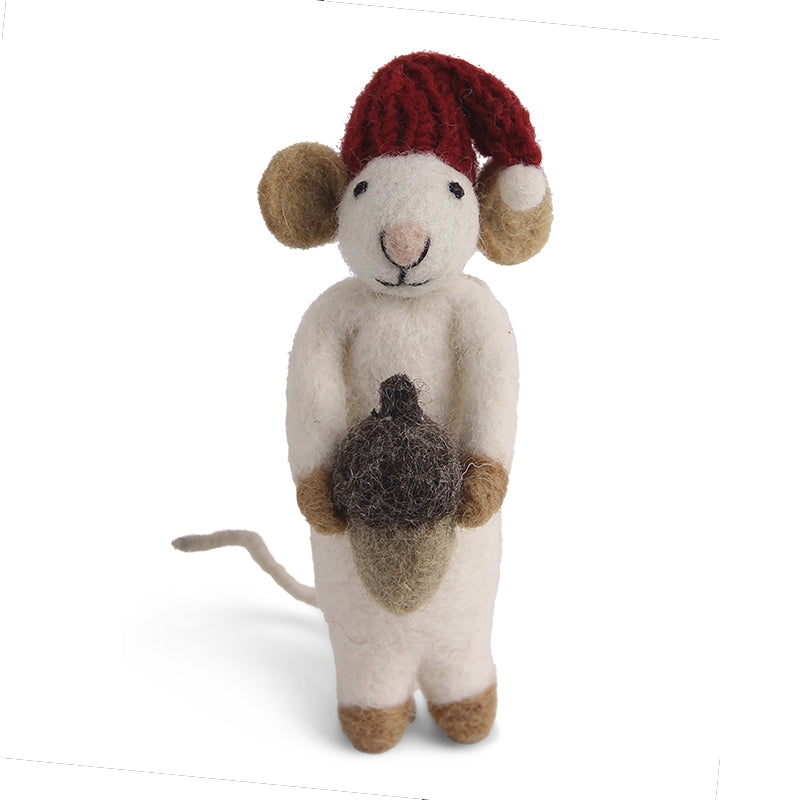 Gry & Sif - Hvid mus m/ agern