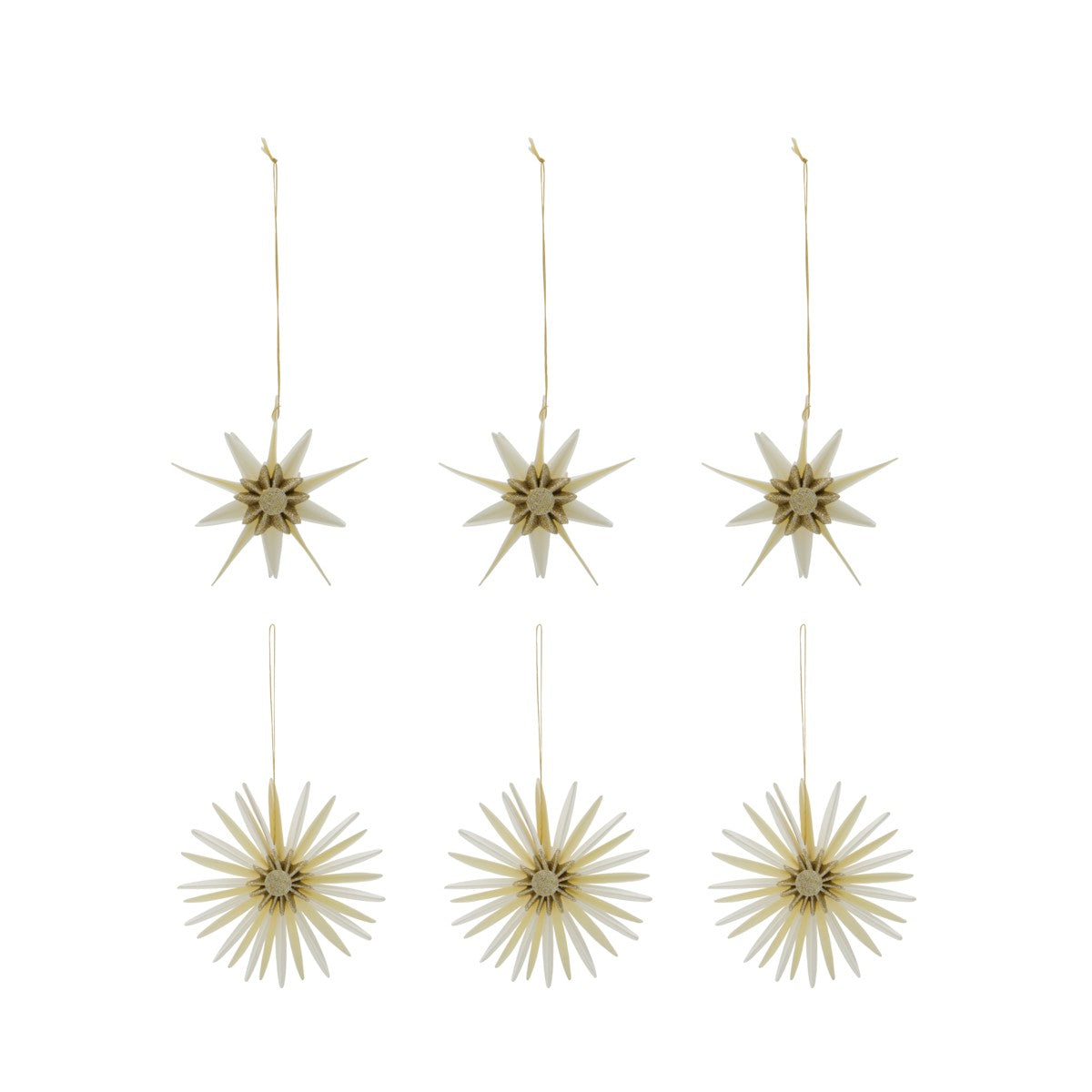 House Doctor - 6 stk Stari julepynt creme/guld