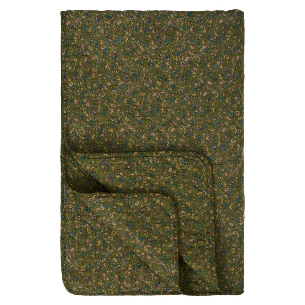 Ib Laursen quilt grøn med blomster