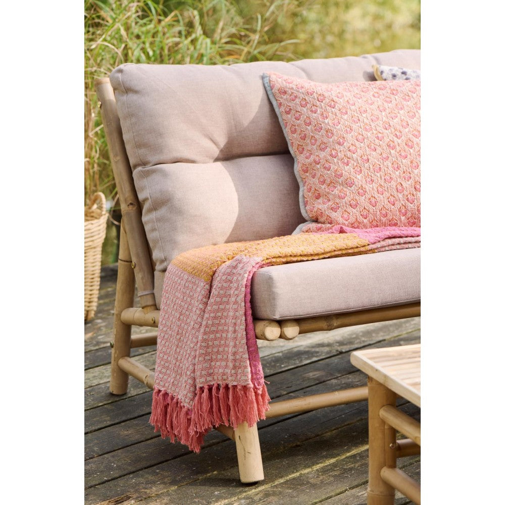 Ib Laursen - Bomulds plaid pink, orange, natur.