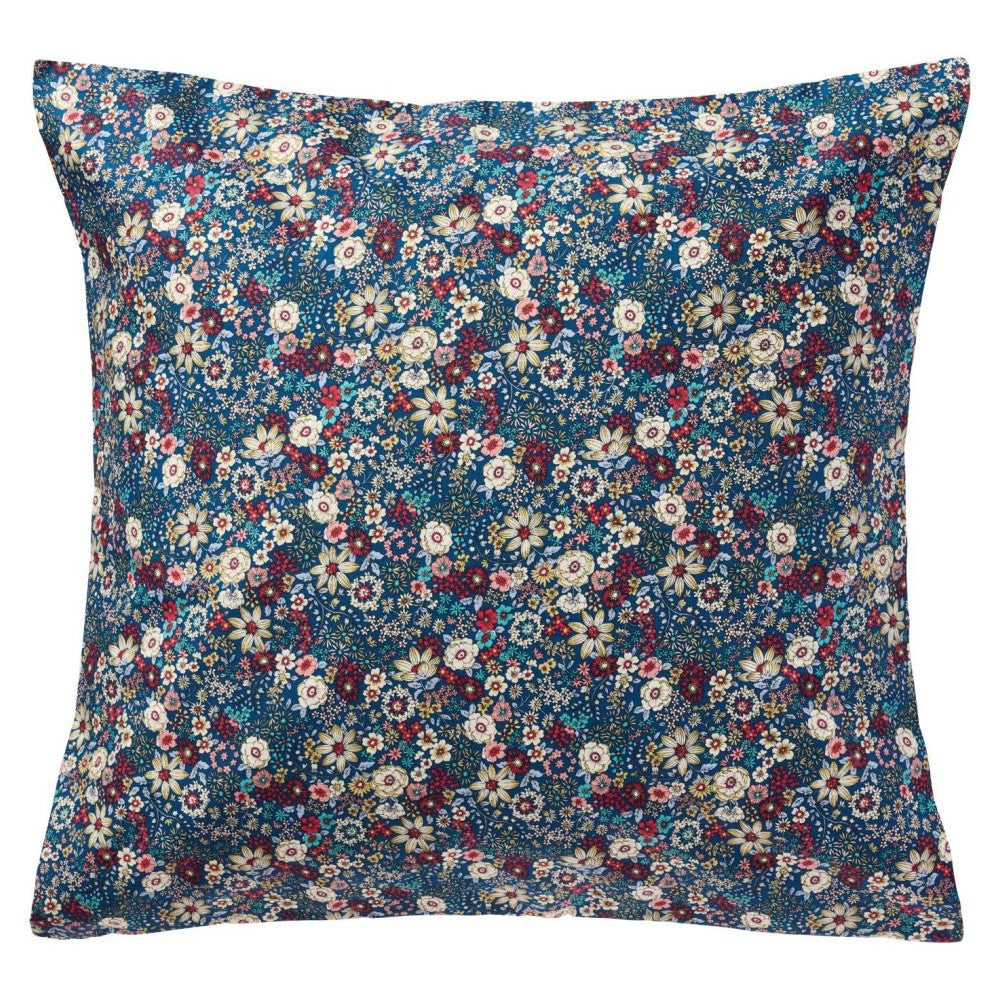 Ib Laursen - Pudebetræk 60cm Blå, creme, rød, rosa blomster