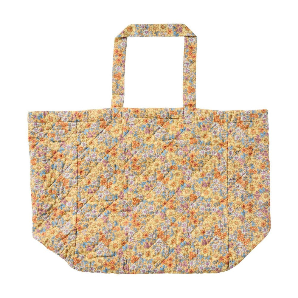 Ib Laursen - Quiltet taske gul m/ blomster