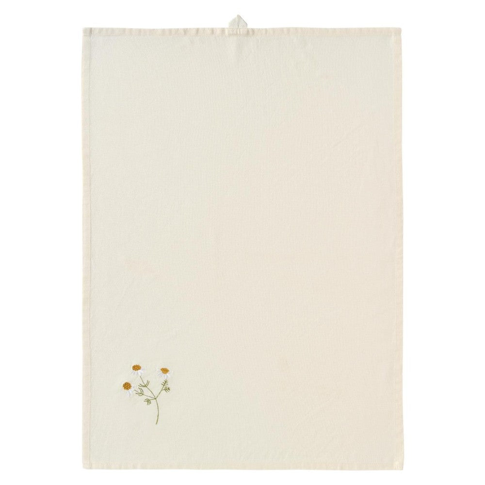 Ib Laursen . Viskestykke m/broderet margurit