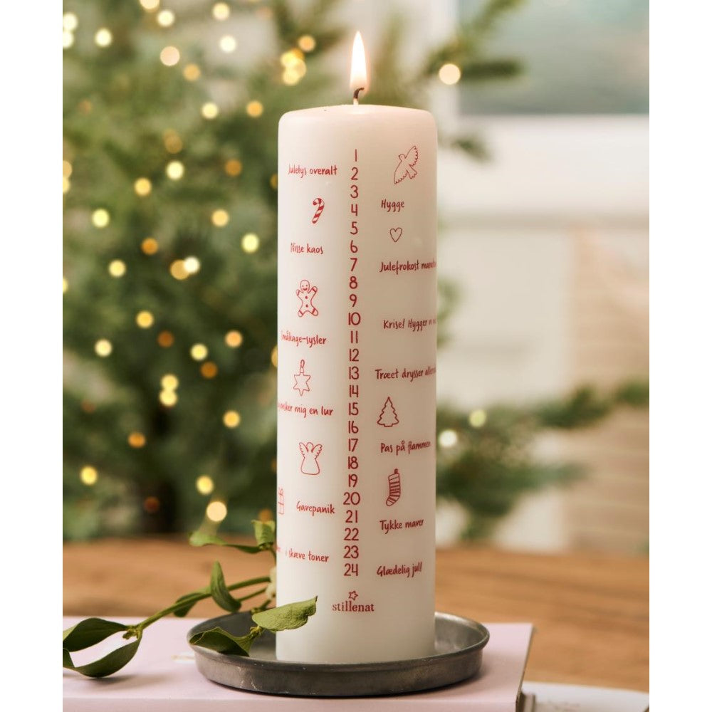 Ib Laursen - Kalenderlys m/røde tal og små tekster