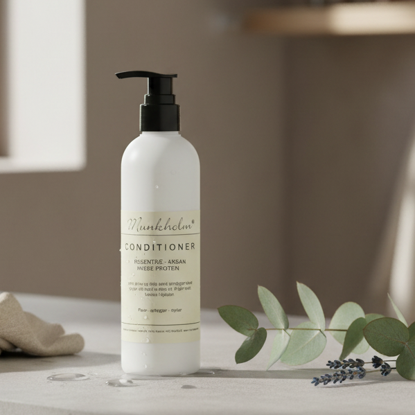 Munkholm Conditioner i naturlig badeværelses-setting