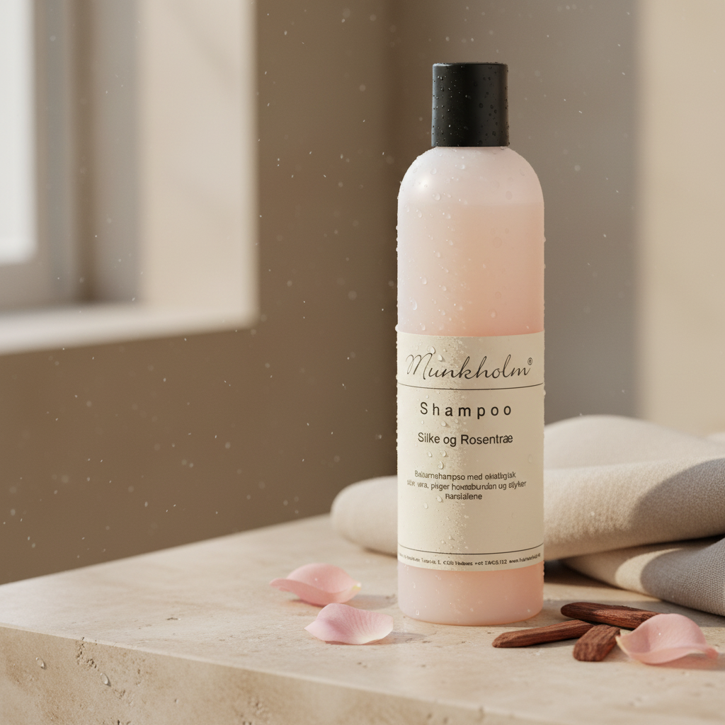 Munkholm Shampoo Silke & Rosentræ i Nordic spa setting