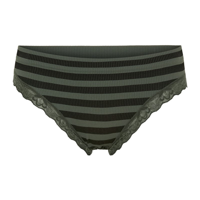 ISA strib trusse m/ blonde - Olive