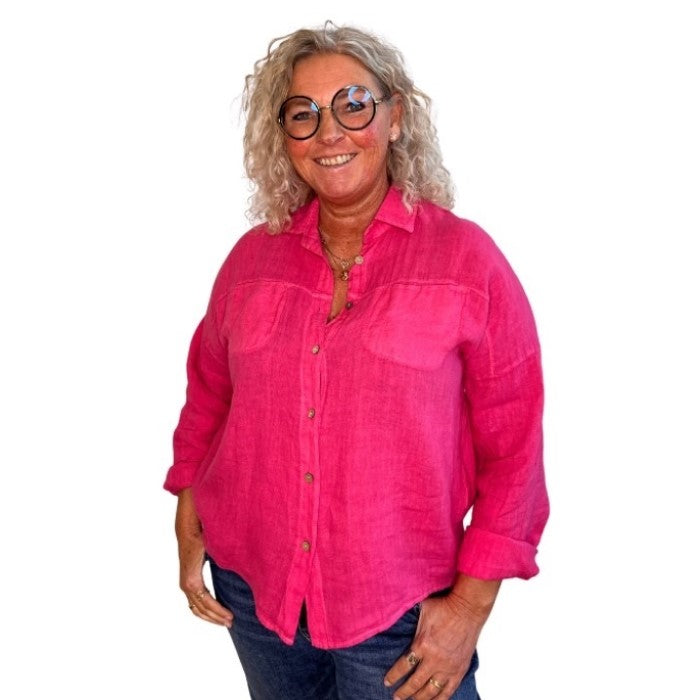 Janne K - Pink hørskjorte