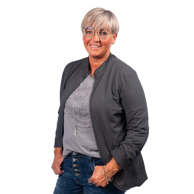 Janne K - Jersey habit jakke grå (S/M)