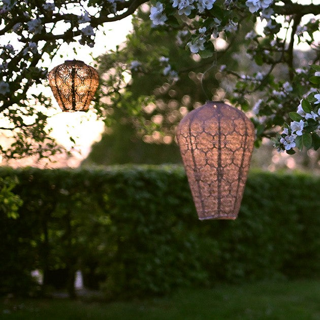Lumiz solcelle lanterne - Balloon XL Sashiko light taupe