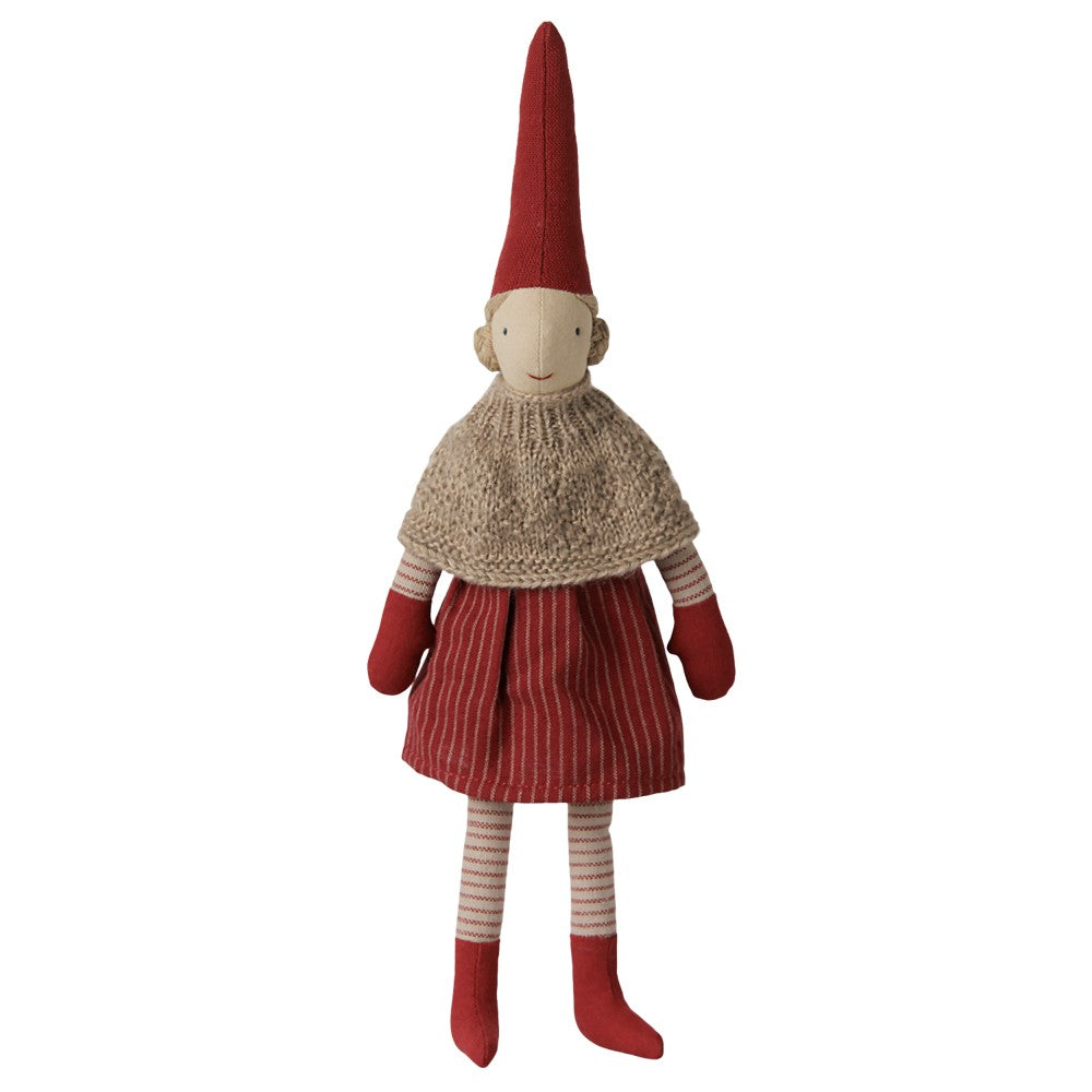 Maileg nisse med strik kappe