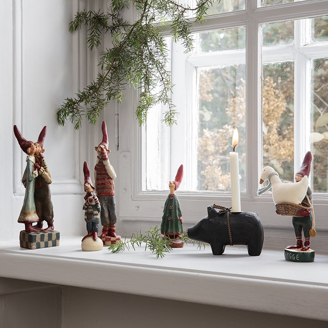 Maileg - Træ gris til kertelys - sort