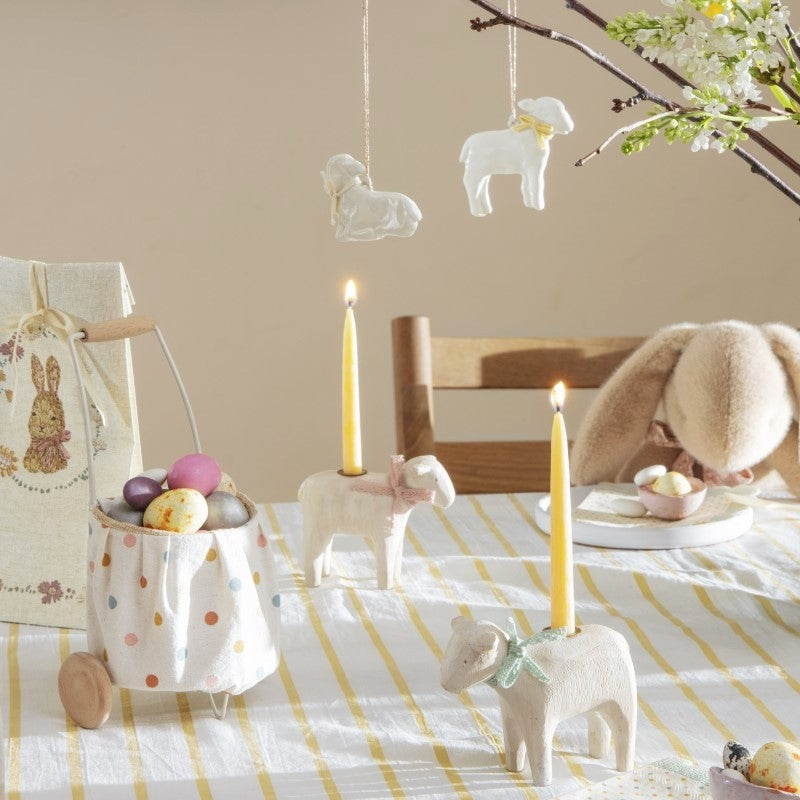 Maileg - Påskelam lysestage Råhvid