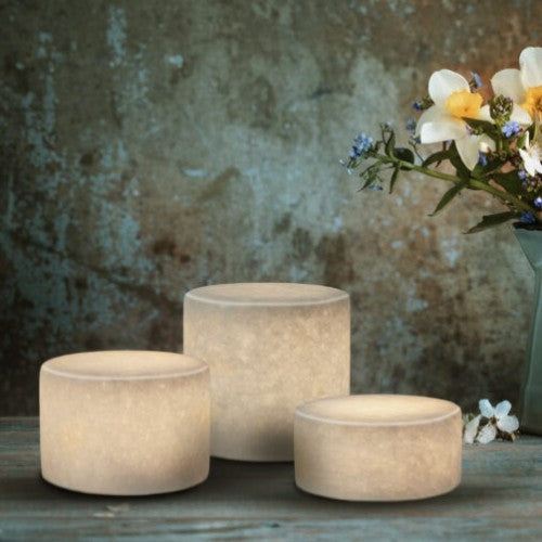 Hvid Marmor lampe m/ timer