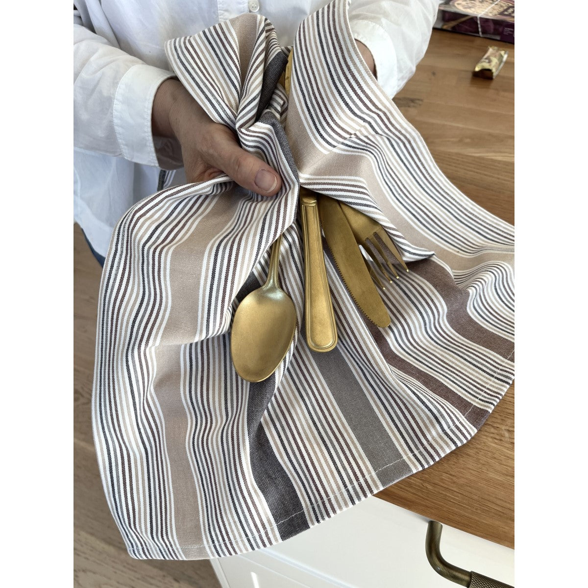 Solwang Øko Viskestykke - Nougat/brun mix