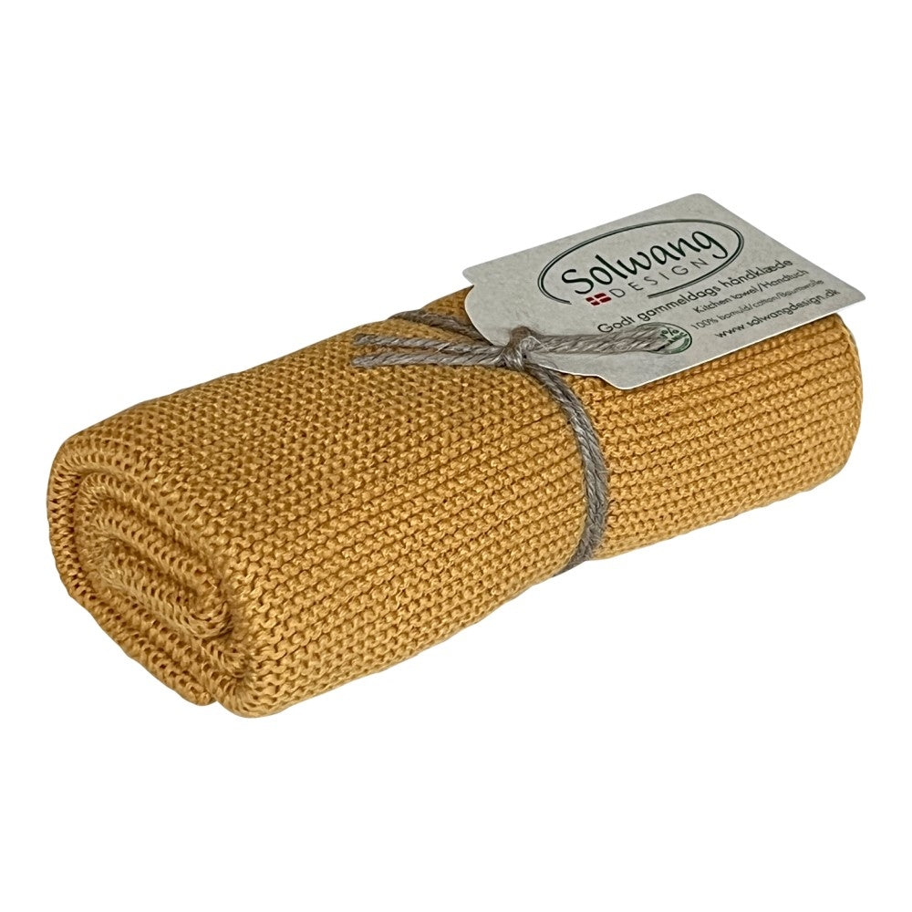 Solwang strikket håndklæde - Okker