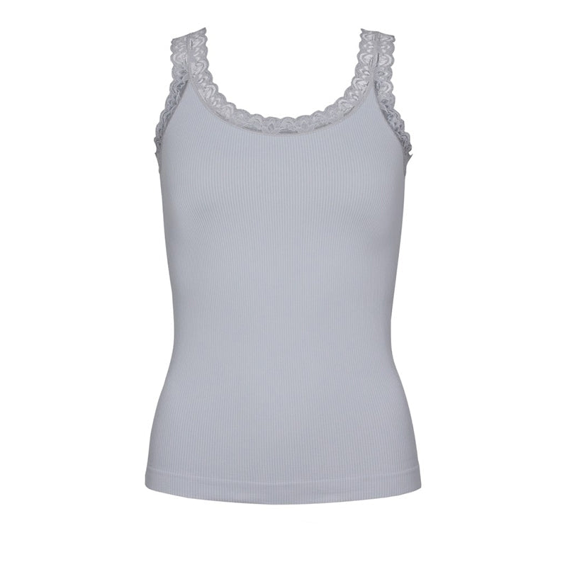 Frida rib top m/blonde Perla