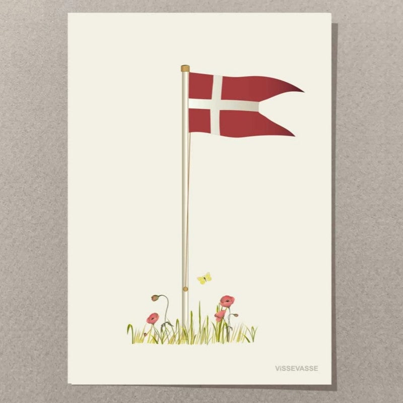 Vissevasse mini kort m/ flag