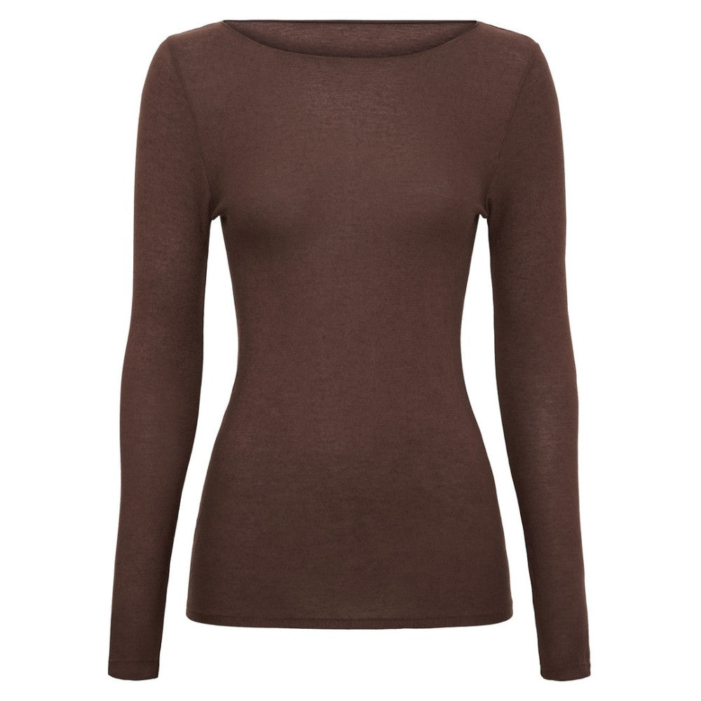 Tim & Simonsen - Brun tynd bluse med cashmere