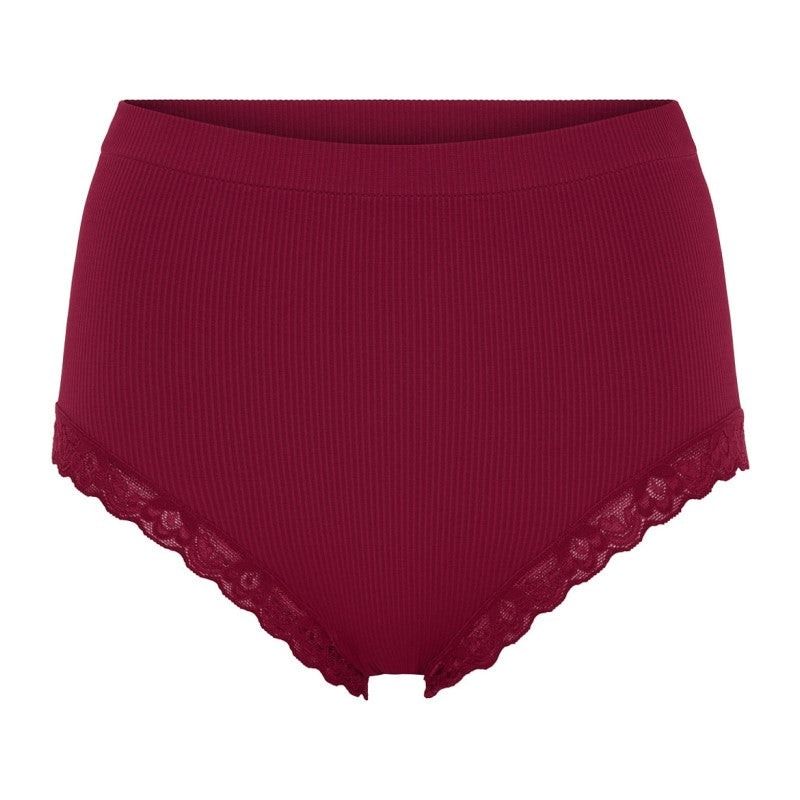 Feline rib midi trusse m/ blonde - Bordo