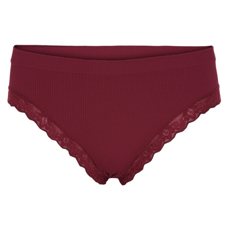 Feline rib trusse m/ blonde - Bordo