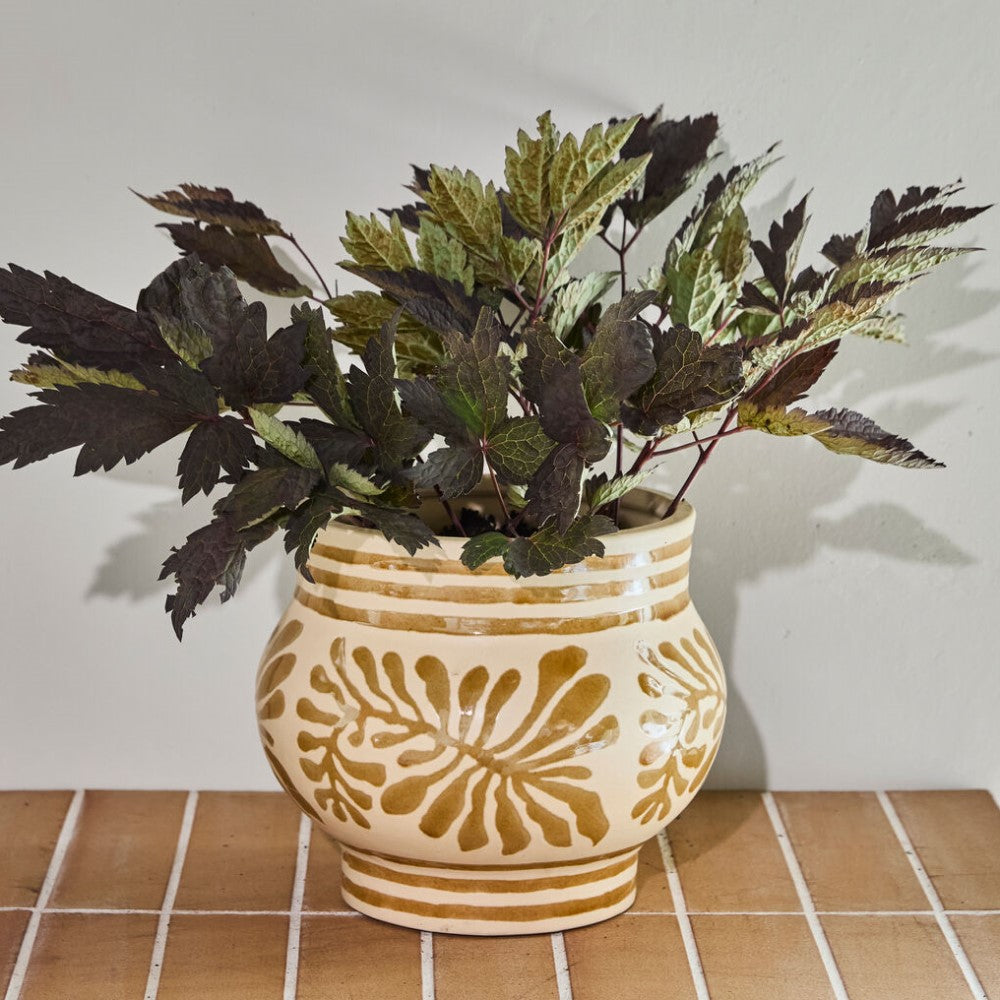 House Doctor - Ivy beige glaseret urtepotte