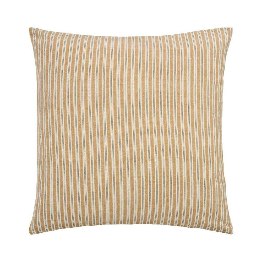 Ib Laursen - Pudebetræk Elly - Mustard m  grønne striber - 60x60 cm