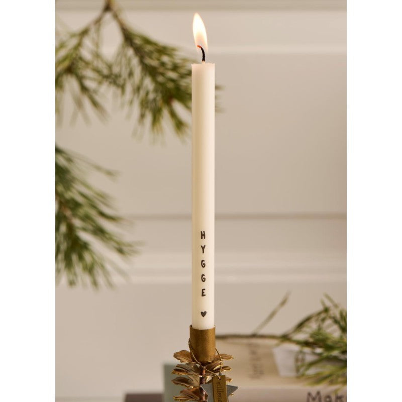 Ib Laursen - 4 stk Svanemærket Kertelys m/ hygge tekst