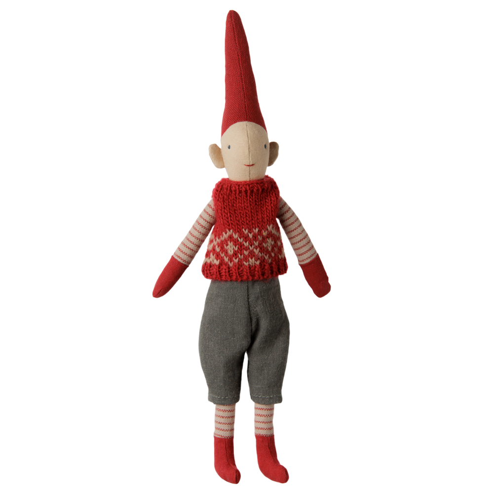 Maileg nisse dreng med rød vest