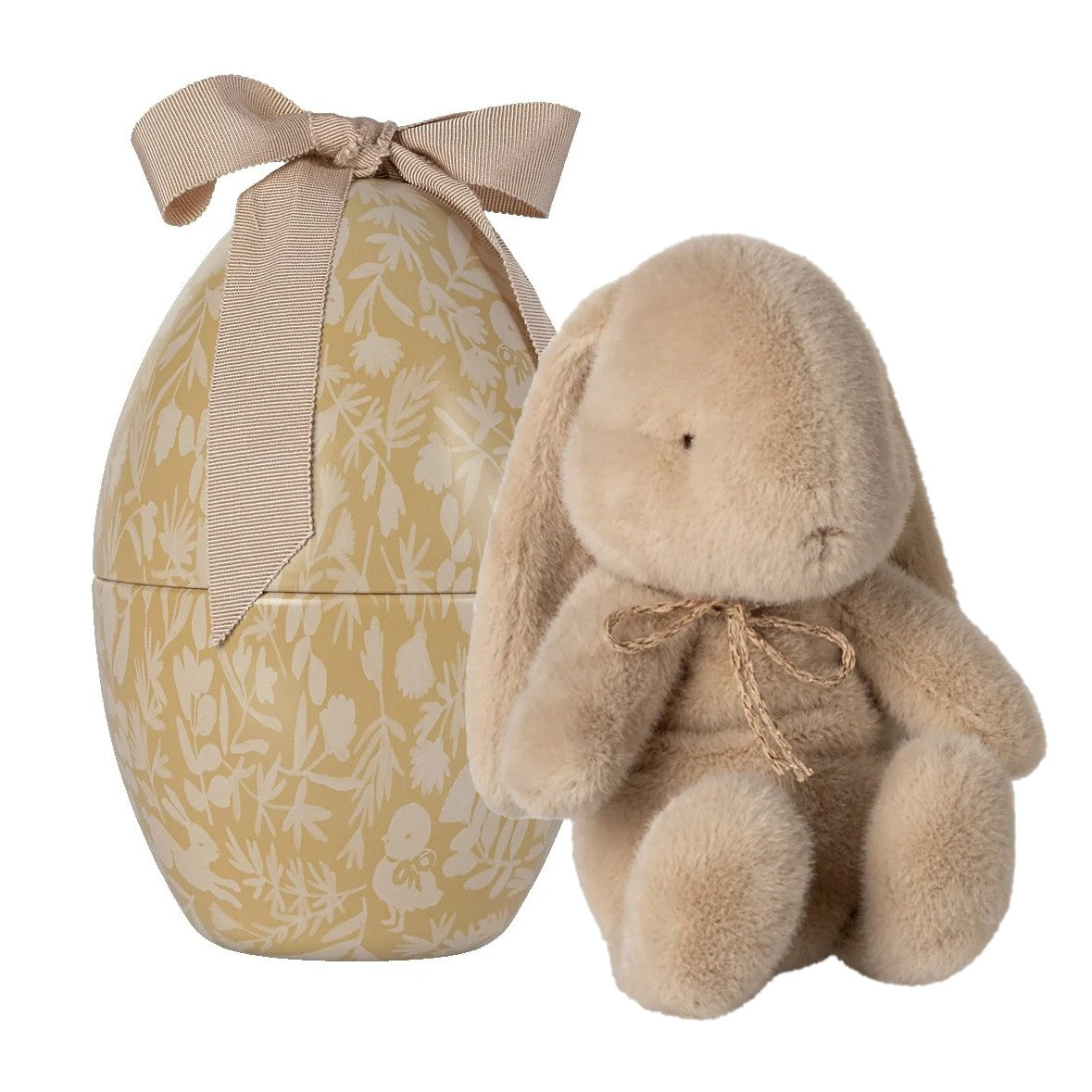 Maileg - Latte Plys kanin i gult påskeæg