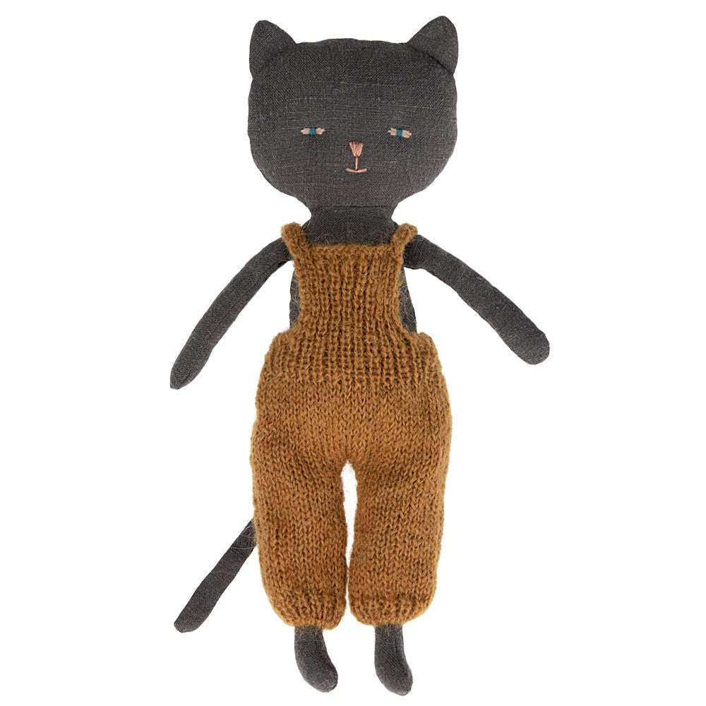 Maileg - Sort killing m/ strik overalls