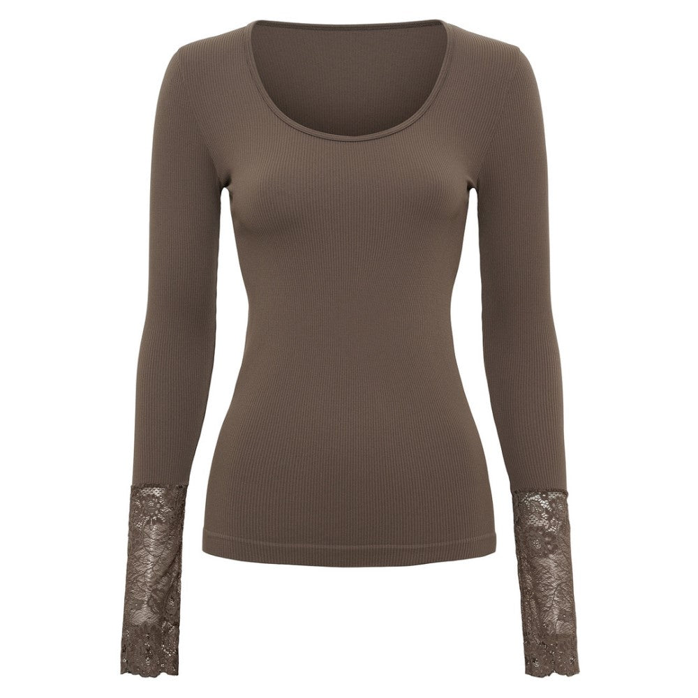 Tim & Simonsen - Noce Mary rib bluse m/ blonde ærme