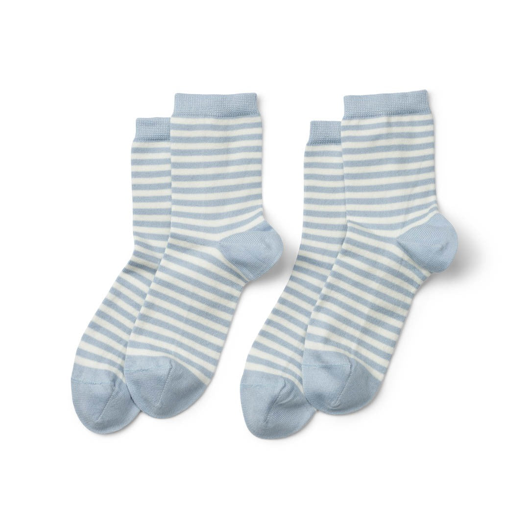 Gorridsen Design - 2 stk Mimosa strømper ice blue/ivory