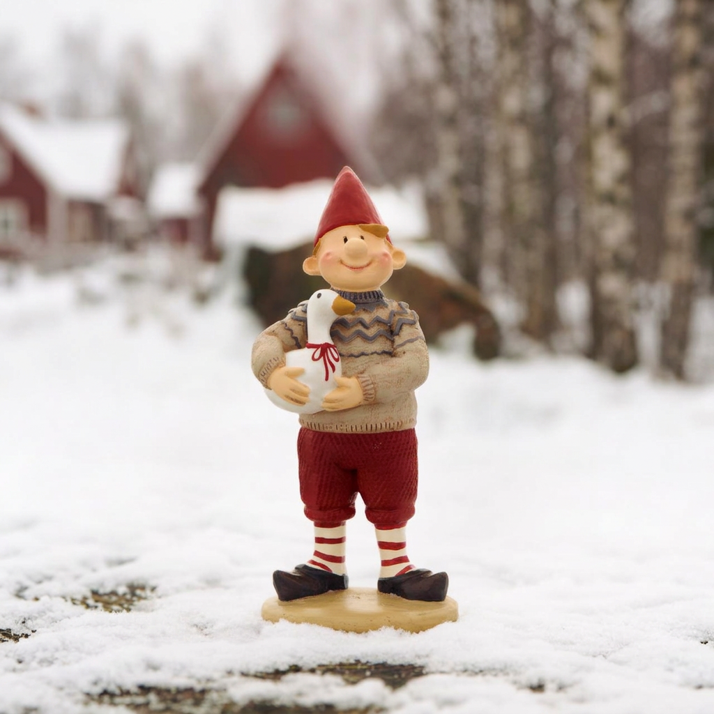 Ribenisserne figur Sigurd med gåsen Gertrud