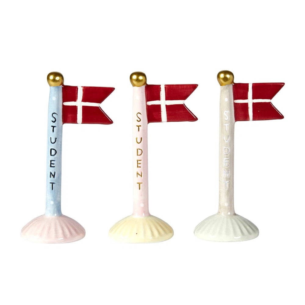 Pastelfarvede Keramik flag til Student