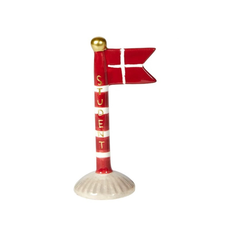 Rødt keranik flag til Student 