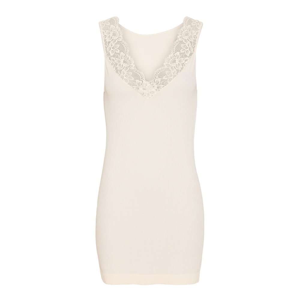 Belen rib top V-blonde PLUS