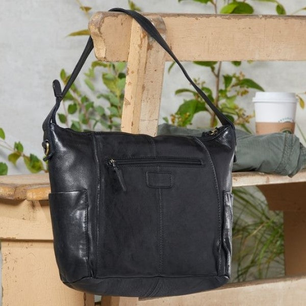 Corium - Sort Crossbody taske washed