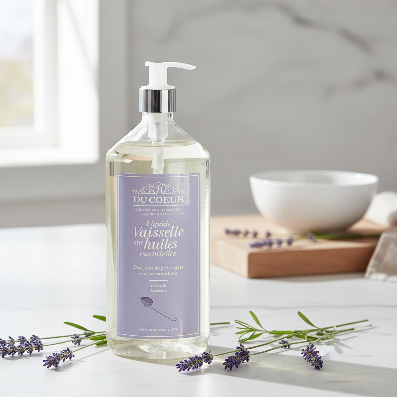 Du Coeur lavendel opvaskemiddel i køkken
